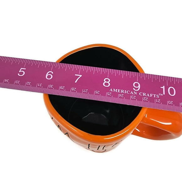 Rae Dunn Artisan Collection By Magenta Halloween Orange and Black Mug NWOT - Picture 6 of 6